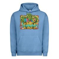 Pigment Pebble Blue hello summer pineapple Urban Hoodie - BarkalooDesign