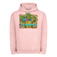 Pigment Salmon hello summer pineapple Urban Hoodie - BarkalooDesign