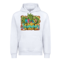 White hello summer pineapple Urban Hoodie - BarkalooDesign