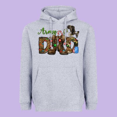 Christmas Army Dad Heavyweight Hoodie Designed By Nancycooperartshop