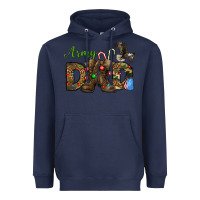 Navy Christmas Army Dad Heavyweight Hoodie - NancyCooperArtShop