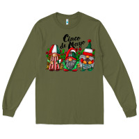 Army Green cinco de mayo mexican flag gnomes Long Sleeve Tee - RacoonDesign