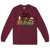 Burgundy cinco de mayo mexican flag gnomes Long Sleeve Tee - RacoonDesign