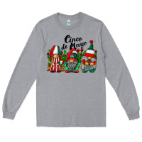 Heather Grey cinco de mayo mexican flag gnomes Long Sleeve Tee - RacoonDesign