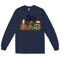 Navy cinco de mayo mexican flag gnomes Long Sleeve Tee - RacoonDesign
