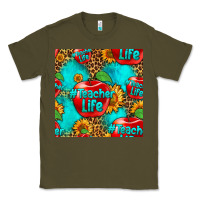 Army Green teacher apple seamless pattern Classic Tee - HRA Design Shop