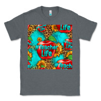 Charcoal Heather teacher apple seamless pattern Classic Tee - HRA Design Shop