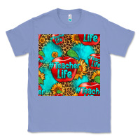 Colony Blue teacher apple seamless pattern Classic Tee - HRA Design Shop