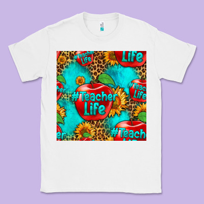 Teacher Apple Seamless Pattern Classic Tee Designed By Hra Design Shop