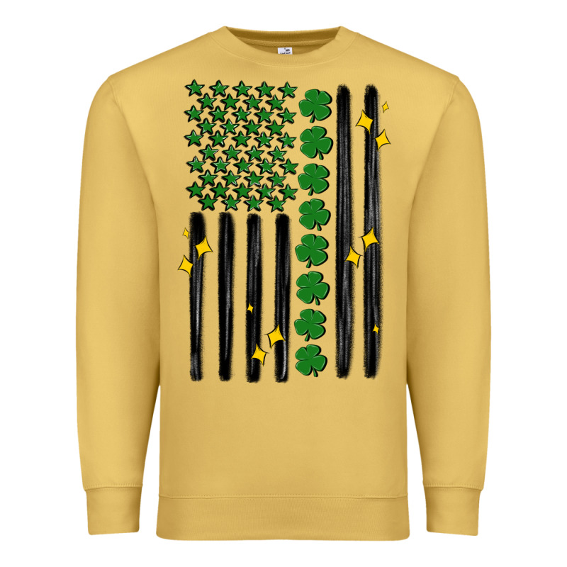 Shamrock Usa Flag Premium Sweatshirt by MaliasSmallBusiness | Teevron