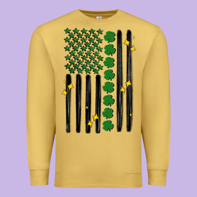 Shamrock Usa Flag Premium Sweatshirt Designed By Maliassmallbusiness