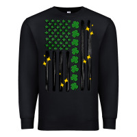Black shamrock usa flag Premium Sweatshirt - MaliasSmallBusiness