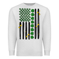 Oatmeal Heather shamrock usa flag Premium Sweatshirt - MaliasSmallBusiness
