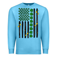 Ocean Blue shamrock usa flag Premium Sweatshirt - MaliasSmallBusiness