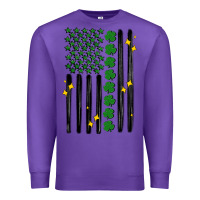 Purple shamrock usa flag Premium Sweatshirt - MaliasSmallBusiness
