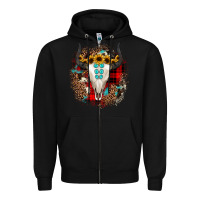 Black bullskull christmas Zipper Hoodie - JahusDesignShop