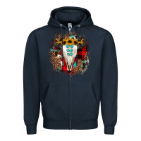 Navy bullskull christmas Zipper Hoodie - JahusDesignShop