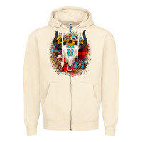 Sandshell bullskull christmas Zipper Hoodie - JahusDesignShop