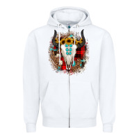 White bullskull christmas Zipper Hoodie - JahusDesignShop