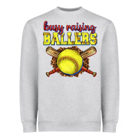 Busy Raising Ballers Softball Heavyweight Sweatshirt | Teevron