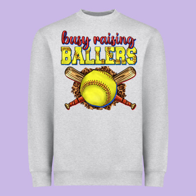 Heavyweight Sweatshirt busy raising ballers softball