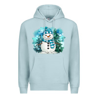 Blue Mist winter snowman Premium Hoodie - MaliasSmallBusiness