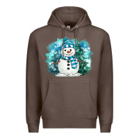 Coffee winter snowman Premium Hoodie - MaliasSmallBusiness