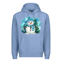 Colony Blue winter snowman Premium Hoodie - MaliasSmallBusiness