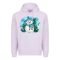 Lilac winter snowman Premium Hoodie - MaliasSmallBusiness