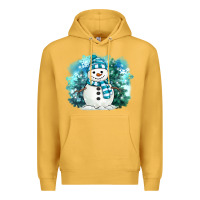 Mustard winter snowman Premium Hoodie - MaliasSmallBusiness