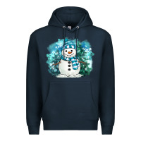 Navy winter snowman Premium Hoodie - MaliasSmallBusiness