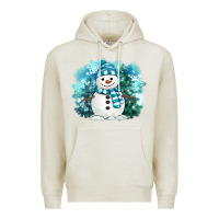 Oatmeal Heather winter snowman Premium Hoodie - MaliasSmallBusiness