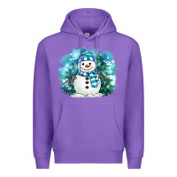 Purple winter snowman Premium Hoodie - MaliasSmallBusiness
