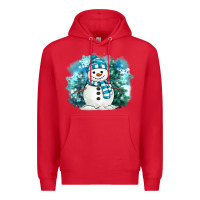 Red winter snowman Premium Hoodie - MaliasSmallBusiness