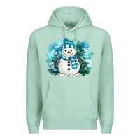 Seafoam winter snowman Premium Hoodie - MaliasSmallBusiness