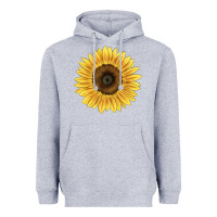 Heather Grey giganteus sunflower Heavyweight Hoodie - LillyAllenDesigns