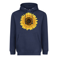 Navy giganteus sunflower Heavyweight Hoodie - LillyAllenDesigns