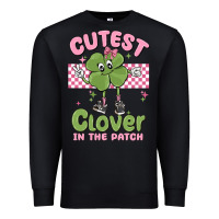Black cutest clover in the patch Premium Sweatshirt - MaliasSmallBusiness