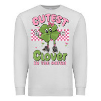 Dove Grey cutest clover in the patch Premium Sweatshirt - MaliasSmallBusiness