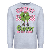 Heather Grey cutest clover in the patch Premium Sweatshirt - MaliasSmallBusiness