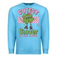 Ocean Blue cutest clover in the patch Premium Sweatshirt - MaliasSmallBusiness