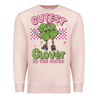 Pale Pink cutest clover in the patch Premium Sweatshirt - MaliasSmallBusiness
