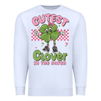 White cutest clover in the patch Premium Sweatshirt - MaliasSmallBusiness