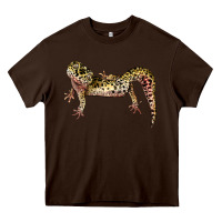 Chocolate Brown Gecko Lizard Illustrations Heavy Core Tee - LillyAllenDesigns