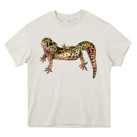 Cream Gecko Lizard Illustrations Heavy Core Tee - LillyAllenDesigns