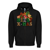 Black merry xmas with christmas Zipper Hoodie - AdoDesignShop