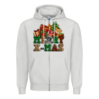 Dove Grey merry xmas with christmas Zipper Hoodie - AdoDesignShop