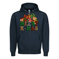 Navy merry xmas with christmas Zipper Hoodie - AdoDesignShop