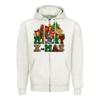 Oatmeal Heather merry xmas with christmas Zipper Hoodie - AdoDesignShop