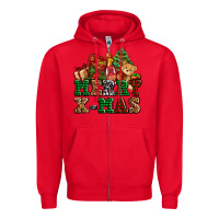 Red merry xmas with christmas Zipper Hoodie - AdoDesignShop